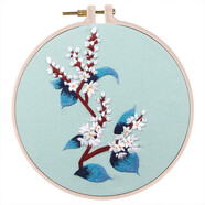 繡魁新款刺繡手工課創(chuàng)意禮物飾品印花自繡DIY繁花滿園蘇繡品自己刺繡 踏雪尋梅  【材料包+輔助繡繃】