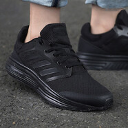 阿迪達斯（adidas）男鞋跑步鞋2026春季新款鞋子緩震軟底輕便網(wǎng)面黑色男士休閑鞋 FY6718黑武士GALAXY 5 41