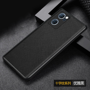 邁琪數(shù)碼（Maqi Star） oppo reno7手機殼炭纖維紋理全包防摔簡約輕奢商務保護套 oppo reno7-十字紋-黑