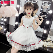卡兔藍(lán)貓3兒童裝4女童連衣裙5夏裝2020新款公主裙子小孩6夏天7洋氣8歲女孩 白色 140