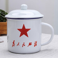 萊啊陶瓷杯復(fù)古馬克杯茶缸子老式大號茶杯為人民服務(wù)水杯子男仿搪瓷杯 為人民服務(wù) 400ml