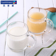 樂美雅（Luminarc）鋼化玻璃把杯耐高溫玻璃水杯牛奶杯咖啡杯微波爐適用 諾卡把杯380ml