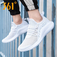 361°男鞋運(yùn)動(dòng)鞋男2025年春夏季361度網(wǎng)面透氣學(xué)生男士休閑跑步鞋子R 361度白/銀白色 44