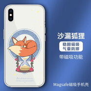 萢萢鳥 iPhoneXSMax手機殼磁吸氣囊防摔軟殼 蘋果X/XS保護(hù)套個性插畫師定制款透明簡約禮品 蘋果X/XS【沙漏狐貍-磁吸防摔】