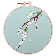 繡魁新款刺繡手工課創(chuàng)意禮物飾品印花自繡DIY繁花滿園蘇繡品自己刺繡 白鵑梅  【材料包+輔助繡繃】