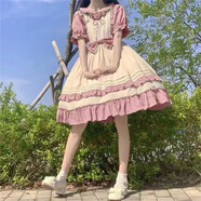 洛麗塔公主裙lolita軟眠眠op夏季可愛熊兔原創(chuàng)裙子洋裝LO裙蘿莉塔日系JSK連衣裙奶fufu 田園幻境淺粉色op L