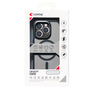 COMMA珂瑪 逸彩撞色磨砂防摔手機(jī)殼 適用于蘋(píng)果iPhone 15系列 黑色 丨磁吸 蘋(píng)果15 Pro Max