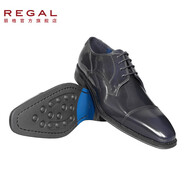 REGAL麗格T46B商務(wù)德比三接頭正裝型男男鞋頭層牛皮皮鞋 【NEW】NAVY(深藍色) 42