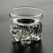 品德坊（PINDEFANG）玻璃公道杯帶過(guò)濾網(wǎng)茶漏套裝茶具配件茶海分茶器加厚功夫茶杯大號 獅子茶漏