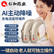 仁和 助聽(tīng)器老人專(zhuān)用耳聾耳背無(wú)線(xiàn)中老年人聲音放大器充電耳機 仁和充電助聽(tīng)器【雙耳升級款】+USB充電套裝 銀色