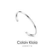 Colaivkloia情侶手鐲男女款鈦鋼時(shí)尚手飾品手環(huán)首飾520情人節生日禮物送男女 銀白色（男款適合110-170）