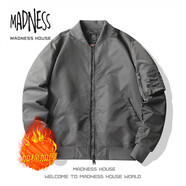 MADNESS HOUSE余文樂(lè )潮牌棒球服男重工飛行員機車(chē)服防水機能工裝休閑夾克外套 2216-灰色（加絨款） 2XL （推薦體重150-165斤）