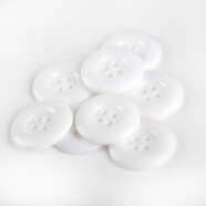 若軒扣子百搭兒童diy手工制作圓形襯衣襯衫童裝小紐扣畫(huà) 18mm 4眼紐扣 白色 100顆