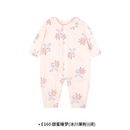 衣拉拉夏季女童薄款連體衣長(cháng)袖嬰兒純棉爬服寶寶哈衣寶寶夏天衣服全棉 甜蜜睡夢(mèng)(閉)(冰川果粉) 80碼/建議身高70cm