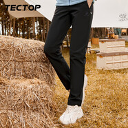 探拓（TECTOP）沖鋒褲女加絨保暖防風(fēng)軟殼褲登山徒步褲  女款黑色 M