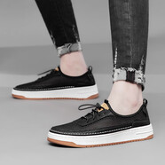 布魯斯麥昆輕奢品牌男鞋碼夏季鏤空透氣時(shí)尚休閑網(wǎng)面鞋舒適軟底輕便大碼男士 ckle-2320黑色常規版 37