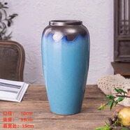 景德鎮(zhèn)陶瓷花瓶擺件客廳插花落地高級(jí)感種花盆大復(fù)古陶罐水養(yǎng)中式 藍(lán)海高號(hào)(可水培)