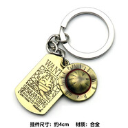 甜蜜城堡 海賊王路飛lf草帽小羅喬巴帽子艾斯牛仔帽 動(dòng)漫cos項(xiàng)鏈掛件 草帽路飛雙牌通緝令掛件鑰匙扣