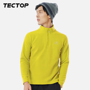 探拓（TECTOP）抓絨衣 戶外加厚保暖男抓絨衣純色立領(lǐng)半開(kāi)衫柔軟舒適抓絨衣 MZRY033 男款姜黃色 3XL