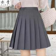 亦貴藍白佩LANBAIPEI百褶短裙四季女新款高腰JK短裙小個子A字半身裙 灰色裙四季tr面料 【有內(nèi)襯】 M