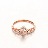 QUAMER施家華洛世奇鋯俄羅斯585紫金戒指女士度14K玫瑰金彩金鋯石皇冠鏈 皇冠戒指(開(kāi)口可調節) 開(kāi)口可調節