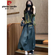 皮爾卡丹香云紗連衣裙大碼寬松今年流行夏季新款女氣質(zhì)上衣半身裙兩件套裝 上衣+半身裙 兩件套 3XL建議136-150斤