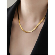 WOUG不掉色金色蛇骨項鏈女短款頸鏈寬ins冷淡風(fēng)簡(jiǎn)約小眾 金色蛇骨項鏈4MM