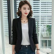 女士胖妹妹加肥加大碼女裝小西服夏天外套200斤2022春夏新款大碼小西裝外套女韓版中長(cháng)款氣質(zhì)百搭時(shí)尚 黑色-長(cháng)袖款【品質(zhì)推薦】 5XL 175-200斤