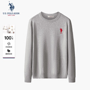 U.S. POLO ASSN.男士針織衫簡(jiǎn)約商務(wù)毛衣秋冬純棉保暖男裝上衣寬松打底毛衫