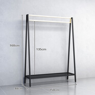 男裝店鋪服裝展示架落地式組合多層鞋帽貨架掛衣服架子掛金色 單板側掛150*160