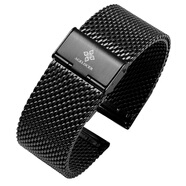 agelocer艾戈勒大爆炸表帶方形手表配件米蘭機械表鏈20 24mm鋼帶 黑色 20mm