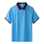 FEIYU LEEPolo衫夏季t恤翻領(lǐng)短袖工作服工衣工裝員工訂做刺繡t印字logo中山 天藍(lán) L