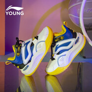 李寧童鞋兒童籃球鞋男大童秋季新款疆域Pre耐磨防滑回彈運動(dòng)鞋休閑鞋 蒼藍色/標準白-5 41碼