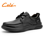 策樂(lè )（CELE）皮鞋新品男鞋軟底男士商務(wù)休閑皮鞋簡(jiǎn)約系帶正裝鞋子男 黑色系帶 41