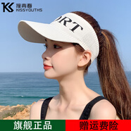 撞青春遮陽防曬帽子女士春夏季空頂帽戶外運(yùn)動休閑帽口罩帽子套裝太陽帽 SPORT白色 均碼【55-61cm】