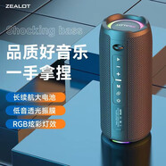 狂熱者（ZEALOT） S49pro 無線藍(lán)牙音箱手機(jī)便攜式迷你戶外插卡音響重低音炮車載桌面電腦音樂播放器露營(yíng)騎行大音量 星耀黑【雙喇叭升級(jí)】高清音質(zhì)