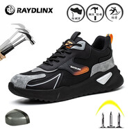 RAYDLINX雷頓勞保鞋男鋼包頭防砸防刺穿輕便耐磨安全鞋工作鞋透氣工地耐穿 F713黑銀(防砸防刺穿) 42