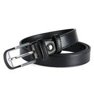 花花公子皮帶女款真皮針扣2025新款腰帶女式牛皮褲帶女配裙子牛仔裙帶白色 （黑色 帶寬2.5CM）其他長(cháng)度咨詢(xún) 115cm