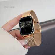 通用智能手表女士適用于op丨po蘋(píng)丨果手機多功能接打電話(huà)心率血氧運動(dòng) 經(jīng)典網(wǎng)鋼玫【全屏+NFC、藍牙通話(huà)、離線(xiàn)支付、心率