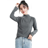溫影春秋季陽(yáng)離子打底衫女上衣韓版高半領(lǐng)長(cháng)袖針織衫