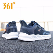 361°男鞋跑步鞋男運動鞋秋季休閑鞋透氣跑鞋361度男網(wǎng)面時尚旅游鞋R油墨藍/螢光強烈橙226141