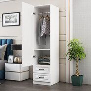 頤豐  衣柜定制小房間簡(jiǎn)易單門(mén)衣柜歐式衣櫥大小立柜收納陽(yáng)臺儲物寢室美容院 C款（1+1+2抽）50深 白色  單門(mén)