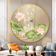 伊人2024新款鉆石畫(huà)荷花九魚(yú)圖滿鉆玄關(guān)宣絨布5D貼鉆十字繡鉆石繡圓形 高端【宣絨布】炫彩鉆石畫(huà) ZJ24712 荷花九魚(yú)圖【60x60cm】
