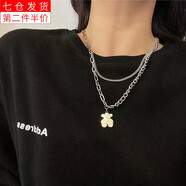 萌客朵 小熊項鏈女嘻哈朋克鎖骨鏈長(cháng)款毛衣鏈女ins風(fēng)百搭疊戴衛衣配飾