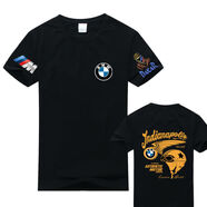 俞兆林（YUZHAOLIN）BMW機車(chē)寶馬T恤摩托車(chē)賽車(chē)短袖達喀爾體恤個(gè)性騎行服夏季寬松體恤 黑T寶馬5 3XL身高185體重180斤左右