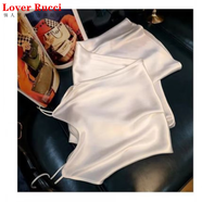 LOVER RUCCI韓國醋酸緞面連衣裙女夏季法式修身內(nèi)搭氣質(zhì)中長款吊帶小黑裙 白色 XL