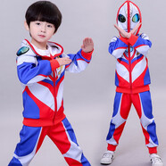 藍貝妮童裝賽羅奧特曼衣服春秋季男童套裝兒童春裝蜘蛛俠小男孩超人服裝 迪迦奧特曼 120 碼建議身高110CM