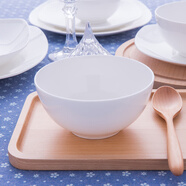 隆達(dá)骨瓷陶瓷餐具 純白澳碗 中式簡約健康家用 米飯碗大容量面碗 純白5英寸澳碗 2只裝