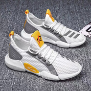 圣華聚 駟逐麥麥風(fēng) 夏季網(wǎng)面透氣運動(dòng)鞋超輕軟底飛織休閑鞋男鞋 白色 38