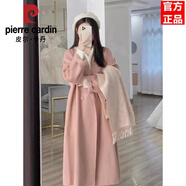 皮爾卡丹流行白鴨絨內膽加絨大衣女中長(cháng)款2025冬季韓版加厚寬松羽絨服外套 粉色[夾棉升級版] 加厚 XS [建議80-100斤]